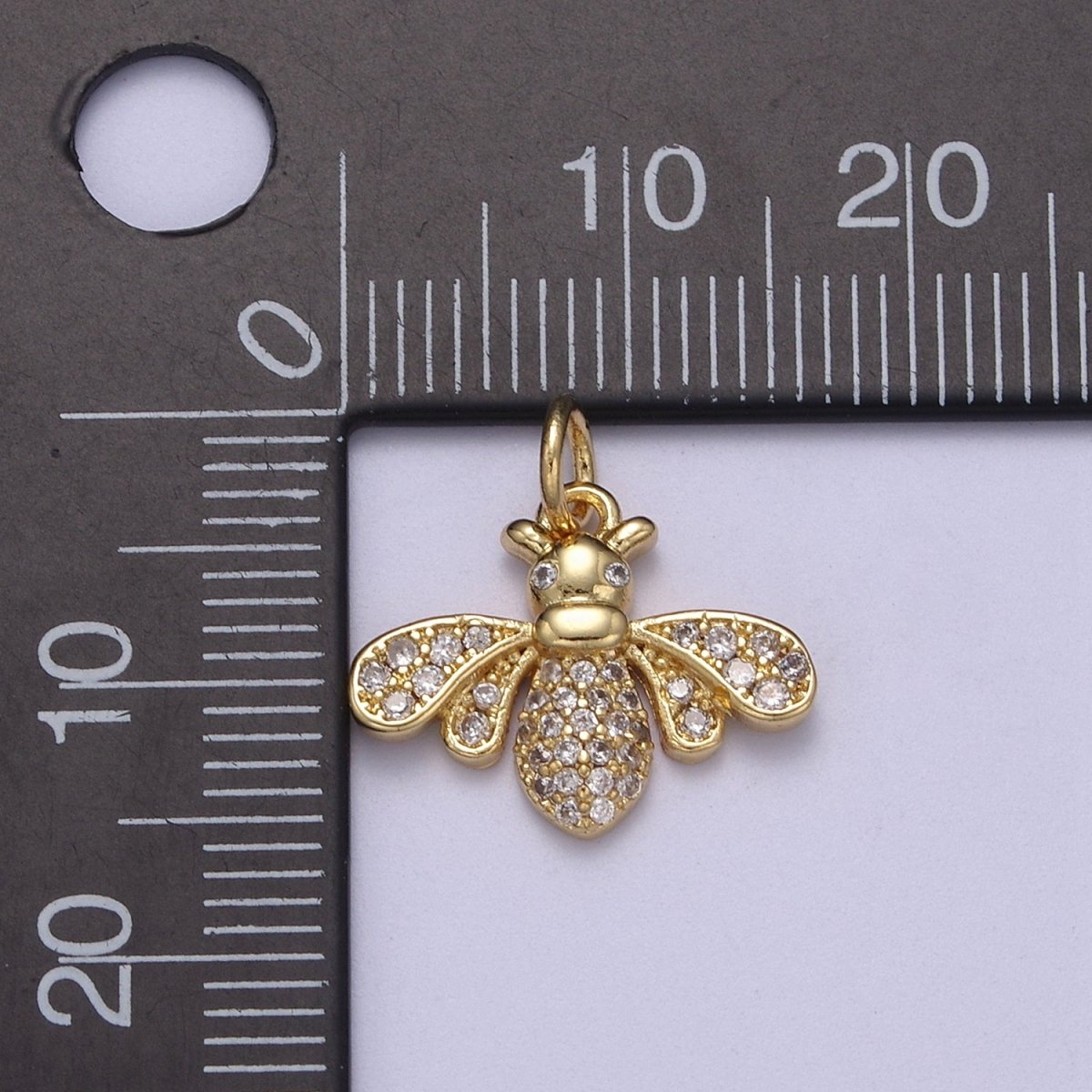 Mini gold bee pendant 14k gold plated queen honey bee Charm Best Friend Minimalist Layering Necklaces N-388 - DLUXCA
