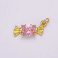 Mini Gold candy Charm necklace wrapped sweets love charm petite food pendant small fun simple delicate dainty gift, M-842-M-844