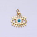 Mini Gold Evil Eye Charm for Amulet Protection Jewelry AC442
