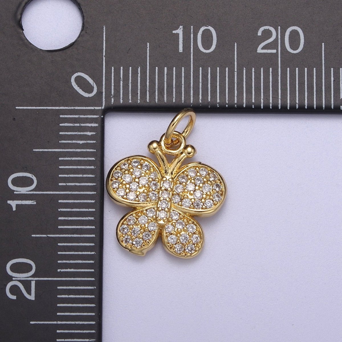 Mini Gold plated Butterfly Charm Cubic Insect Mariposa Monarch Pendant N-266 - DLUXCA