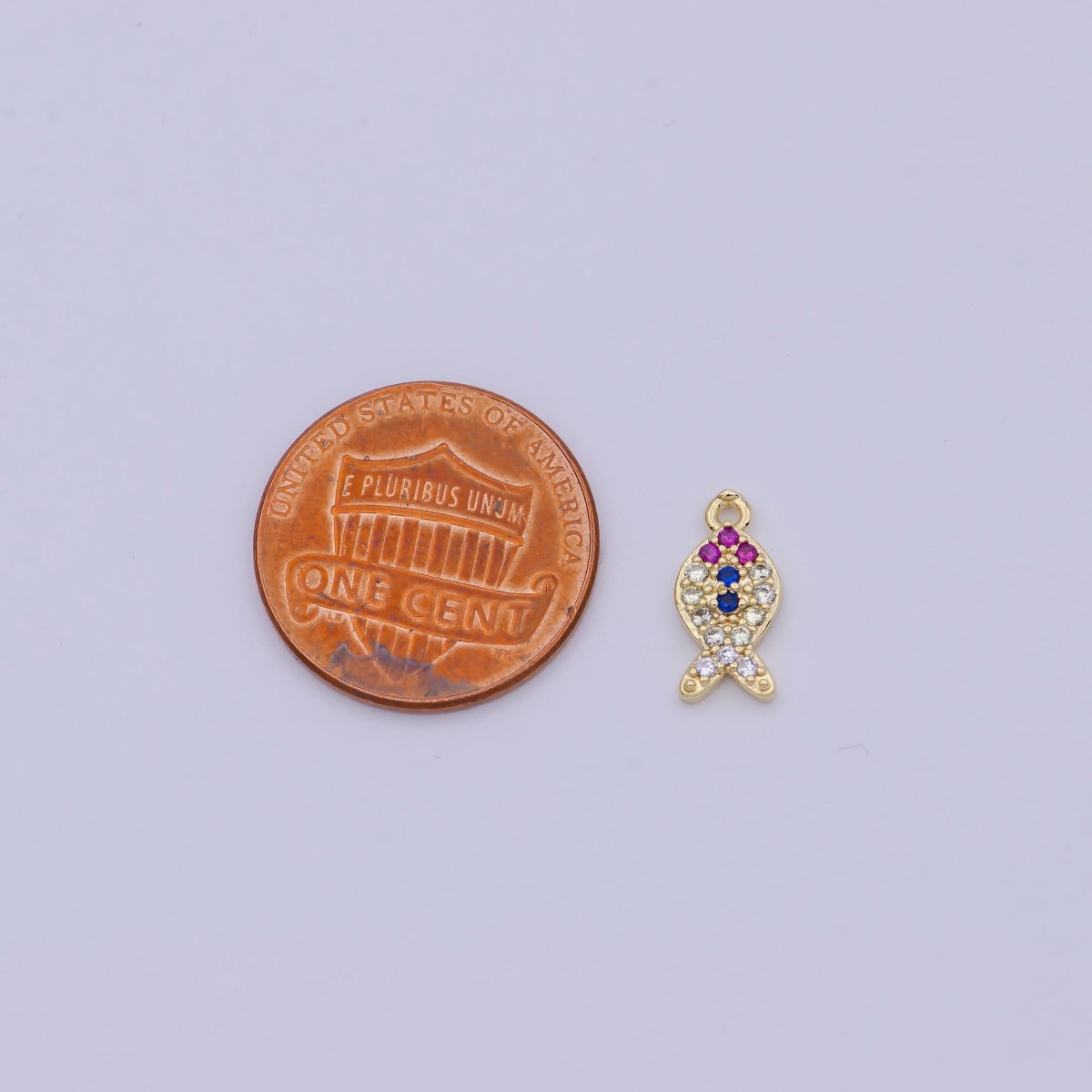 Mini Gold plated Fish Charm for Bracelet Earring Necklace Component W-169 - DLUXCA