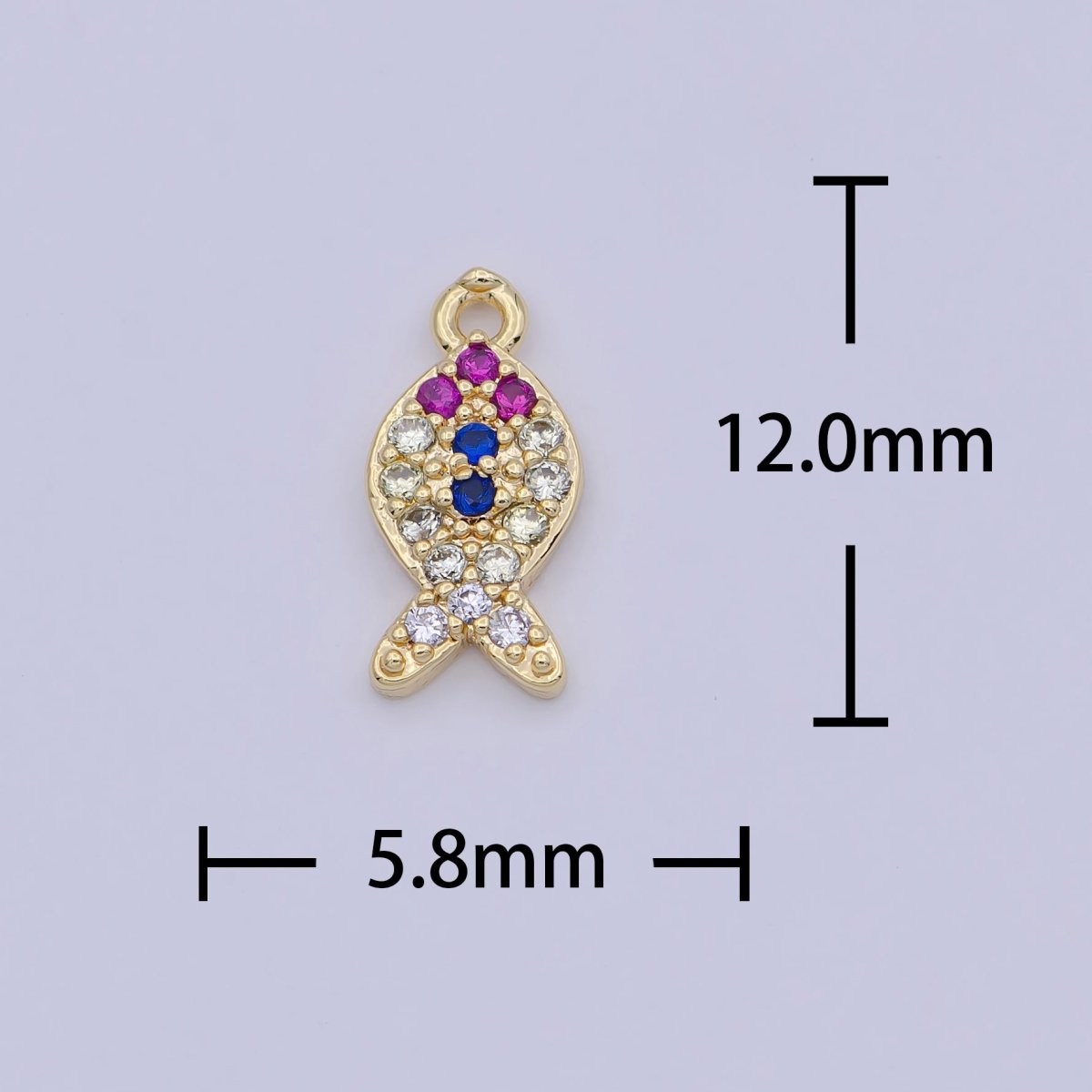 Mini Gold plated Fish Charm for Bracelet Earring Necklace Component W-169 - DLUXCA