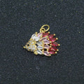 Mini Gold plated Hedgehog Charm, Hedgehog Jewelry, Wild Animal Lover Jewelry Gift Micro Pave Cz Porcupine Charm M - 695 - DLUXCA