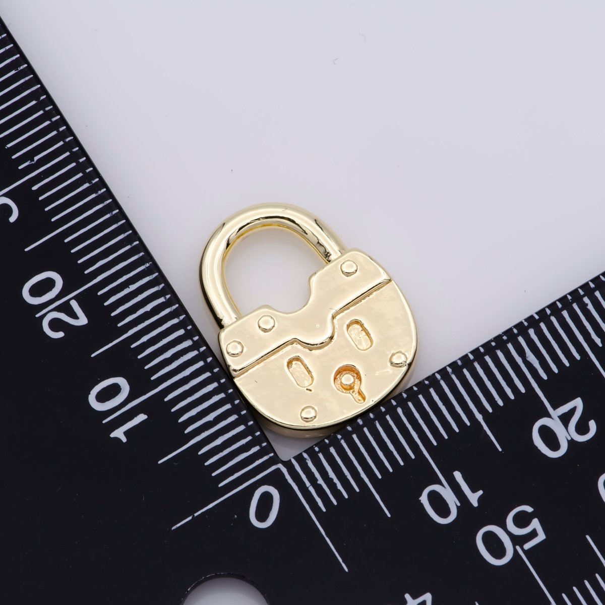 Mini Gold plated Padlock Charm M-539 - DLUXCA