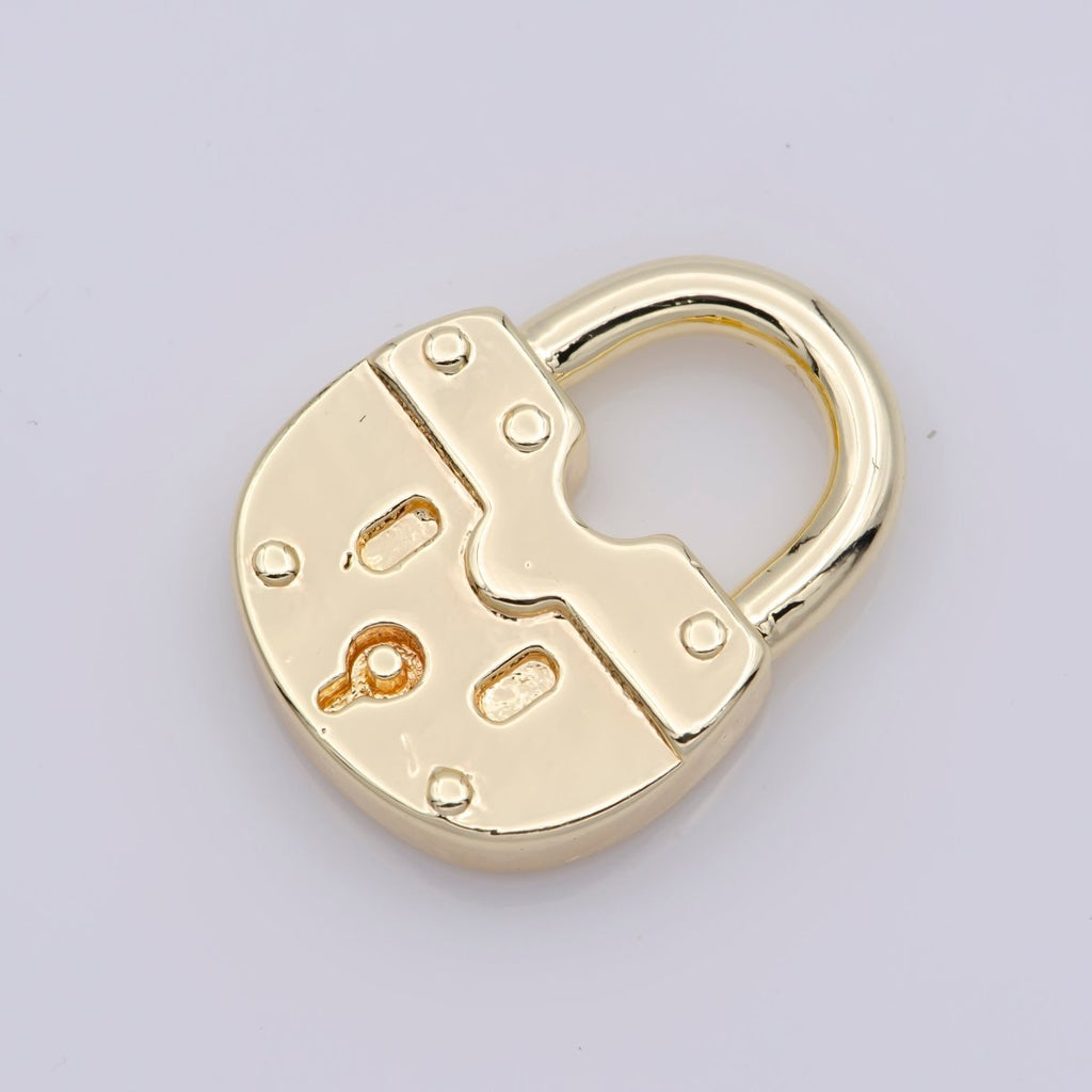 Mini Gold plated Padlock Charm M-539 - DLUXCA