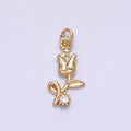 14K Gold plated Rose Flower Mini Add-On Charm in Gold & Silver | AC500 AC501