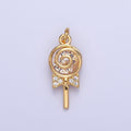 Mini Gold Lollipop Charm Silver Candy Charm Bracelet Charm, Earring Charm, Necklace Charm, Sweety Charm, Lollipop Candy Charm