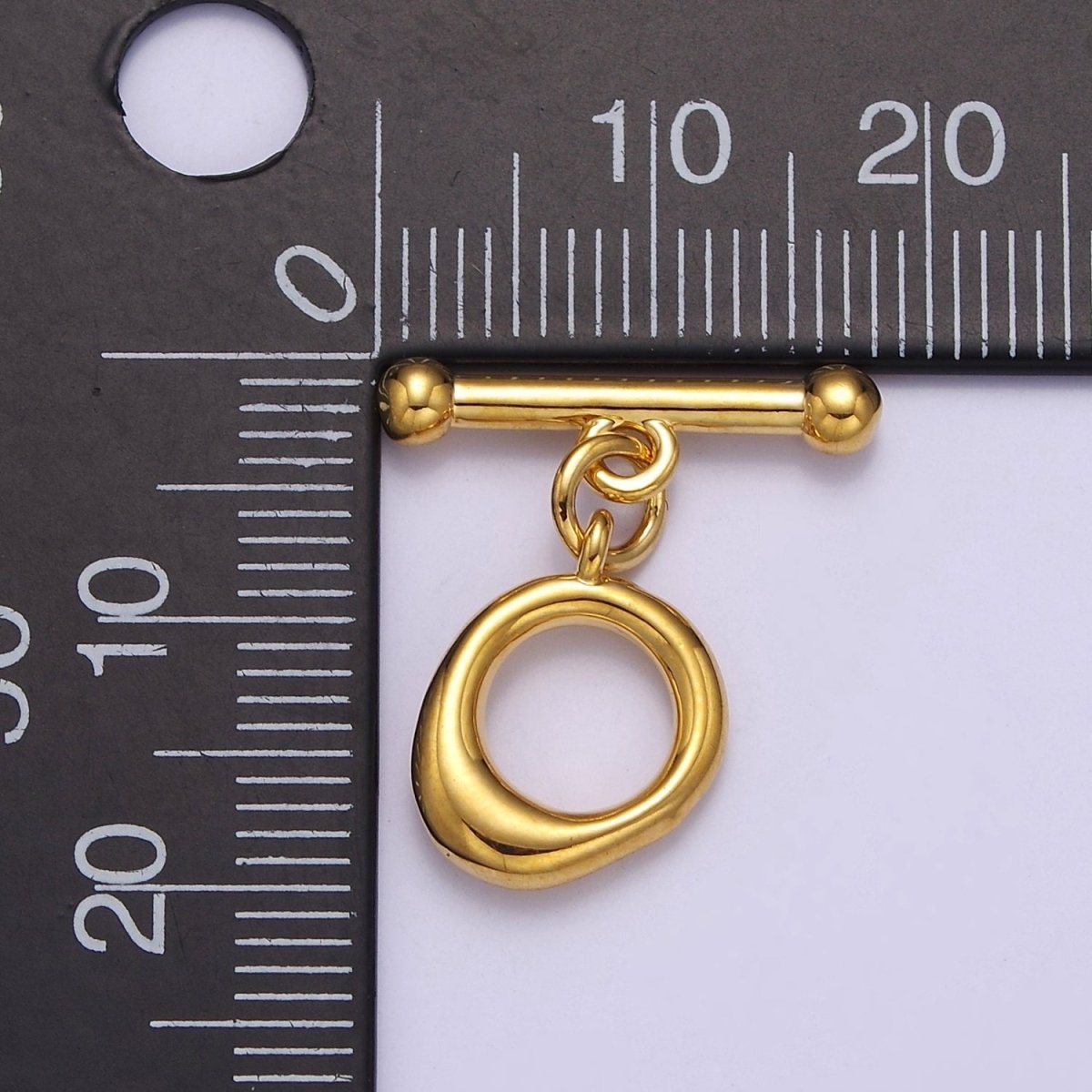 Mini Gold Round Toggle Clasp, Bracelet Necklace Jewelry Clasps, 24K Gold plated OT Clasp L-705 L-706 L-707 - DLUXCA