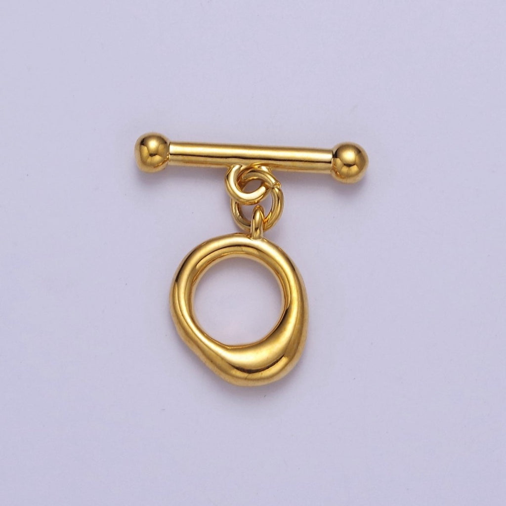 Mini Gold Round Toggle Clasp, Bracelet Necklace Jewelry Clasps, 24K Gold plated OT Clasp L-705 L-706 L-707 - DLUXCA