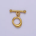 Mini Gold Round Toggle Clasp, Bracelet Necklace Jewelry Clasps, 24K Gold plated OT Clasp L-705 L-706 L-707 - DLUXCA