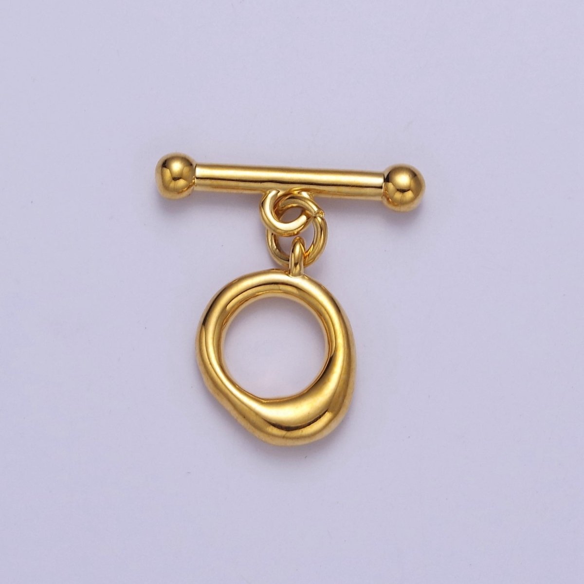 Mini Gold Round Toggle Clasp, Bracelet Necklace Jewelry Clasps, 24K Gold plated OT Clasp L-705 L-706 L-707 - DLUXCA