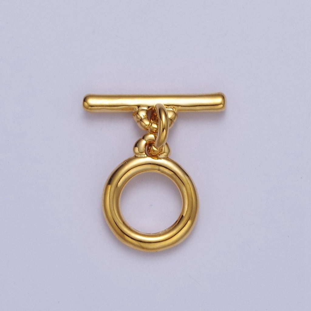 Mini Gold Round Toggle Clasp, Bracelet Necklace Jewelry Clasps, 24K Gold plated OT Clasp L-715 L-716 - DLUXCA