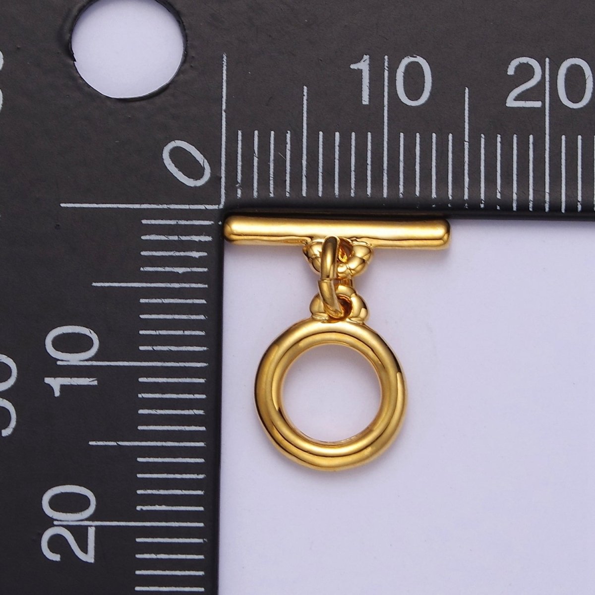 Mini Gold Round Toggle Clasp, Bracelet Necklace Jewelry Clasps, 24K Gold plated OT Clasp L-715 L-716 - DLUXCA