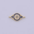 Mini Gold / Silver Cubic Evil eye Charm Connector for Link connector Bracelet, Necklace Component F-047