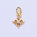 Mini Gold Star Charm Micro Pave Filigree Charm for add on Bracelet Necklace Earring | X-106 - DLUXCA