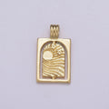 Mini Gold Tag Charm Sun Star Charm for Necklace Charm Pendant N-521 - DLUXCA