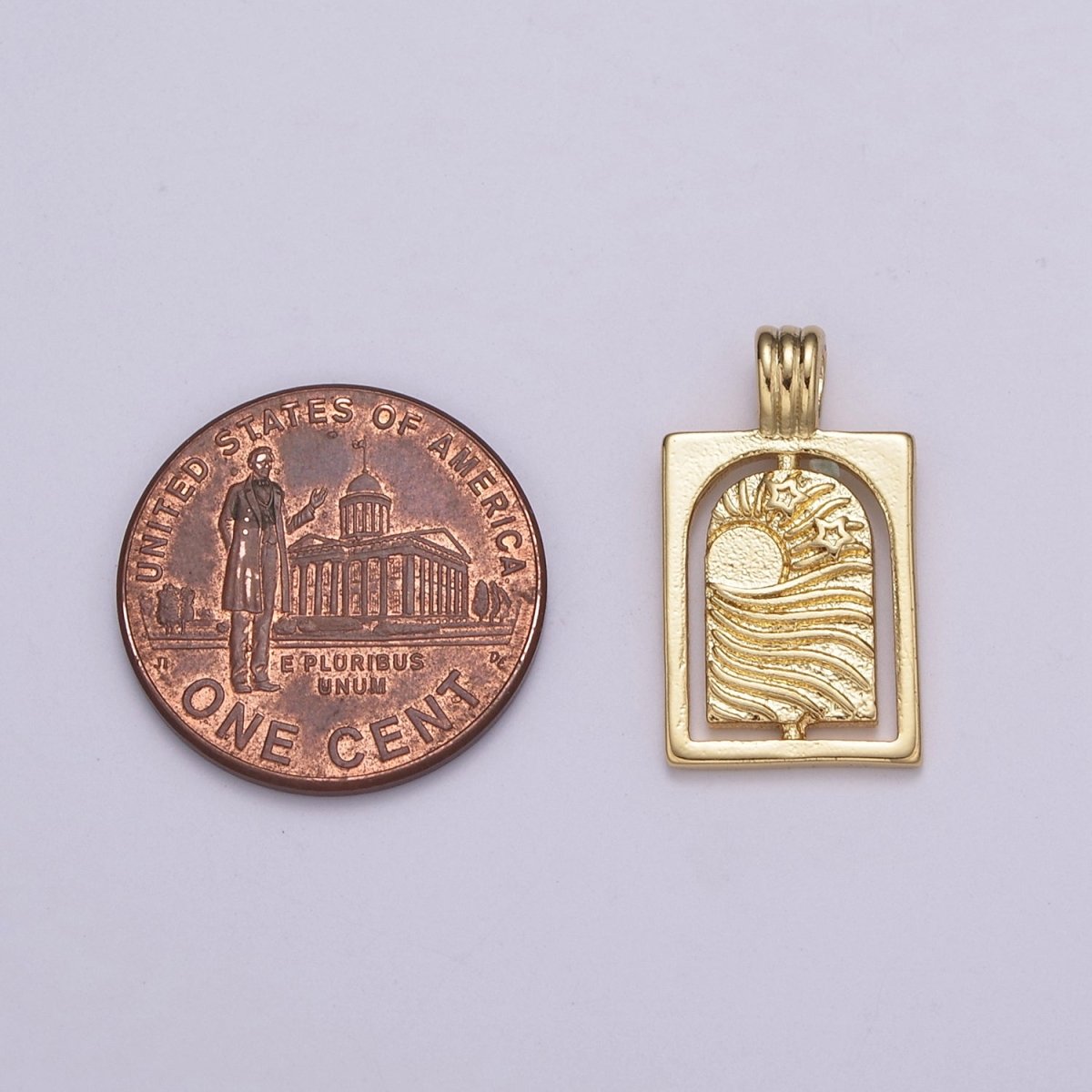 Mini Gold Tag Charm Sun Star Charm for Necklace Charm Pendant N-521 - DLUXCA
