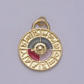 Mini Gold Zodiac Medallion Charm for Add on Charm Bracelet Necklace N-924 - DLUXCA