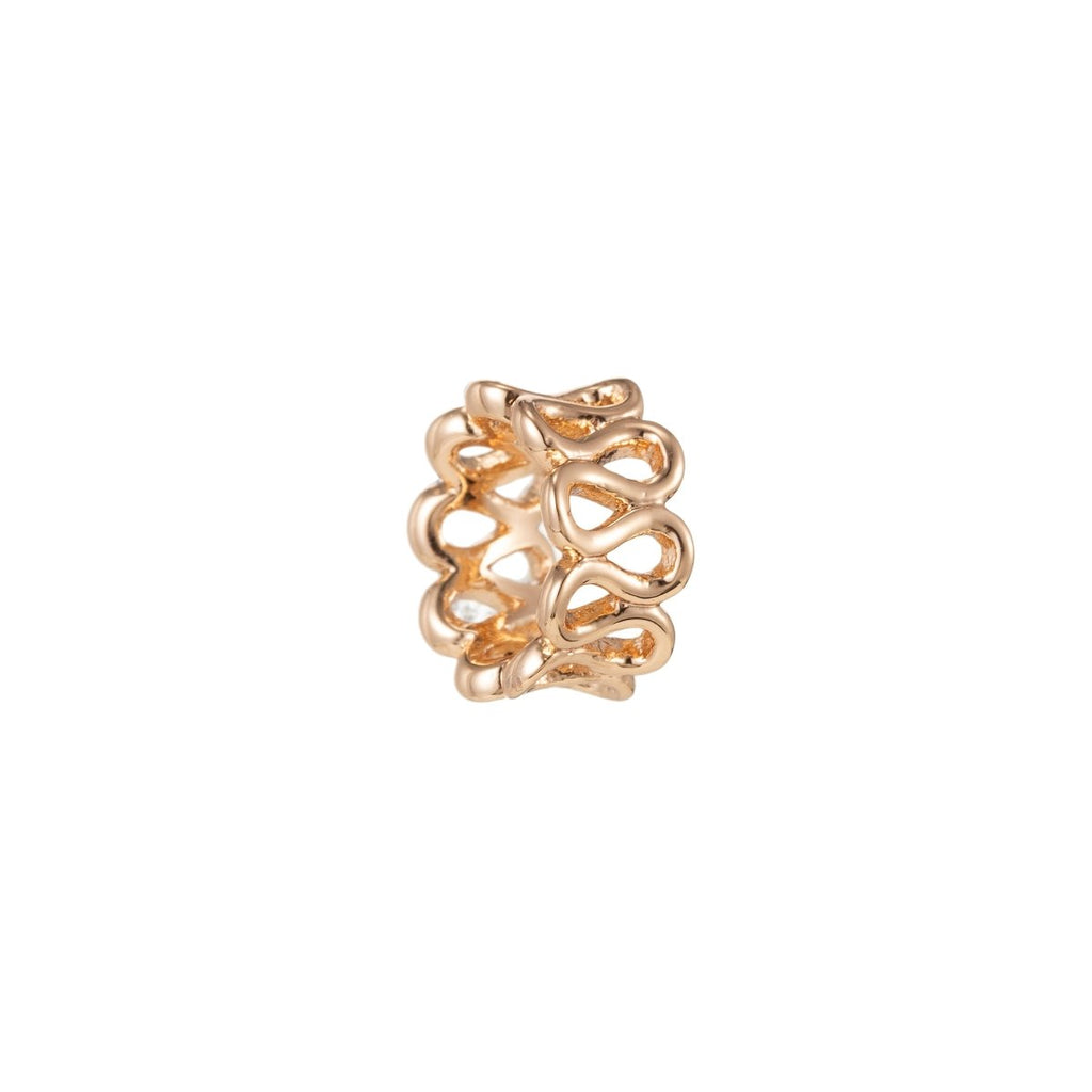 Mini Golden Spiral Beads Ball, Plain Gold plated Geometric Wheel Jewelry Making Beads B-265 - DLUXCA