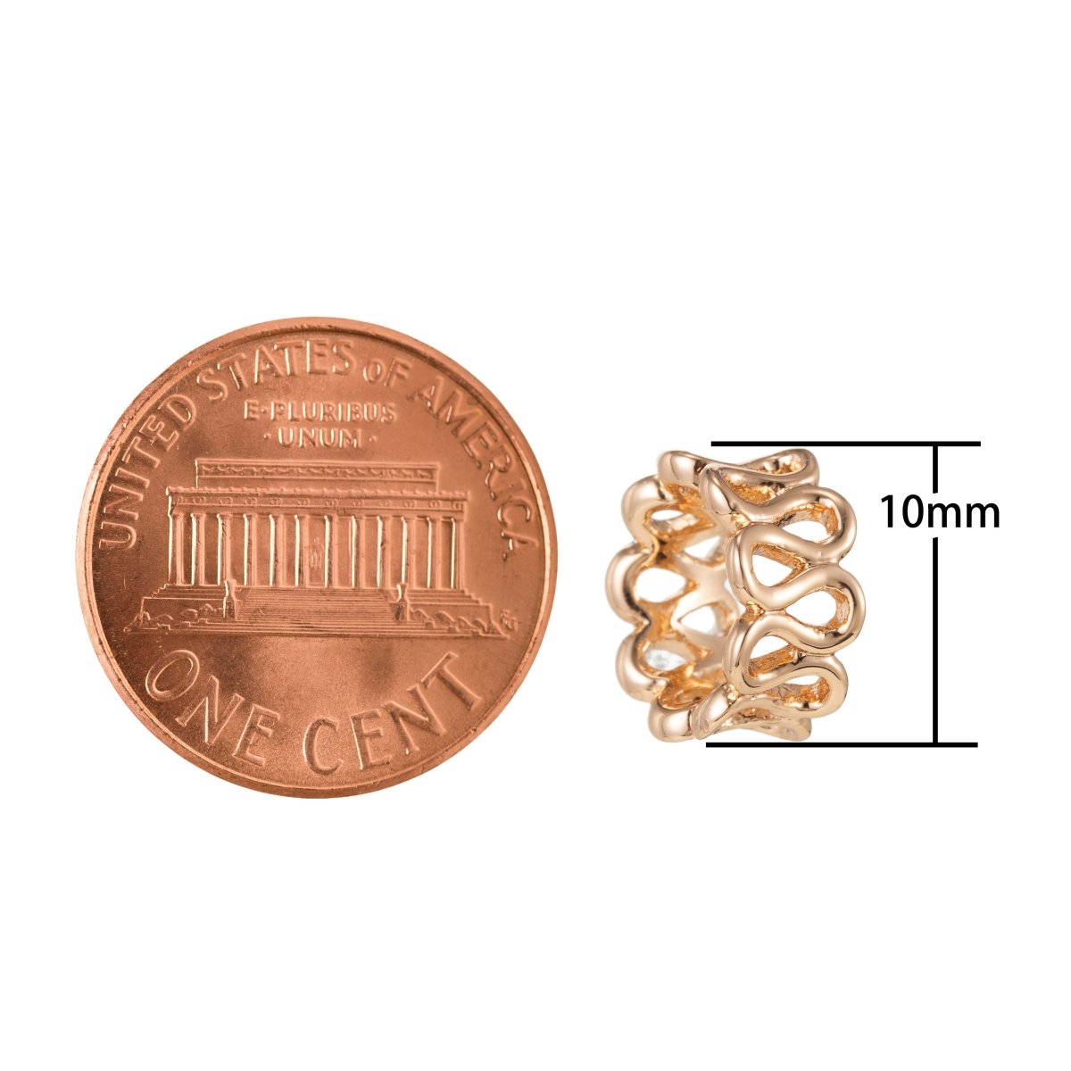 Mini Golden Spiral Beads Ball, Plain Gold plated Geometric Wheel Jewelry Making Beads B-265 - DLUXCA