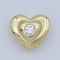 Mini Heart Beads - 10mm Puffy Heart Beautiful 3D Love Jewelry Gold plated Bead spacer for Bracelet Necklace Supply | B-545 - DLUXCA
