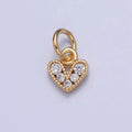 Mini Micro Pave Cubic Zirconia Heart Charm Love Valentine Supply For Jewelry Making | X-808 - DLUXCA