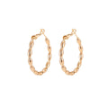 Mini Oval Braids Huggies Earrings, Tiny Plain Gold plated Geometric Formal/Casual Daily Wear Earring Jewelry P-034 - DLUXCA