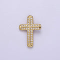Mini Pave Gold Cross Charm J-372 - DLUXCA