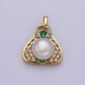 Mini Pearl Charm in a Purse Bag Charm for Bracelet Necklace Component J-465 - DLUXCA