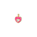 Mini Pink Heart Enamel Charm Pendant J-835 J-836