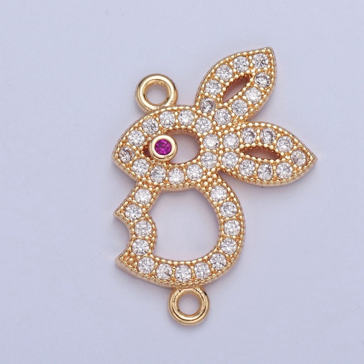 Mini Rabbit Charm Connector 16K Gold plated Bunny link Connector G-926 - DLUXCA