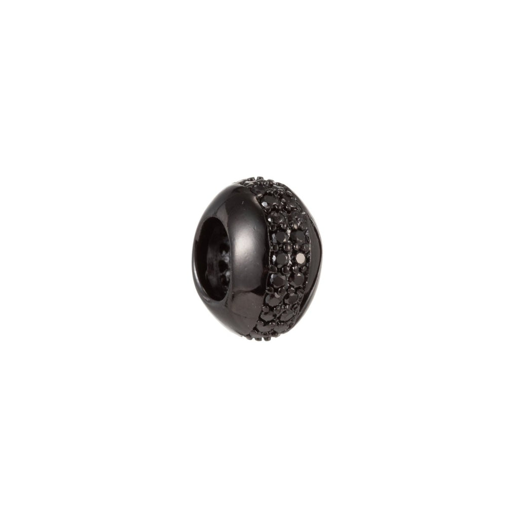 Mini Round Black Crystal Beads CZ Crystal Gold plated Geometric Round Shape Jewelry Making Beads B-261 - DLUXCA