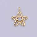 Mini Star Charm with Opal Stone 18K Gold plated Coin Pendant for Celestial Minimalist Jewelry N-908 - DLUXCA