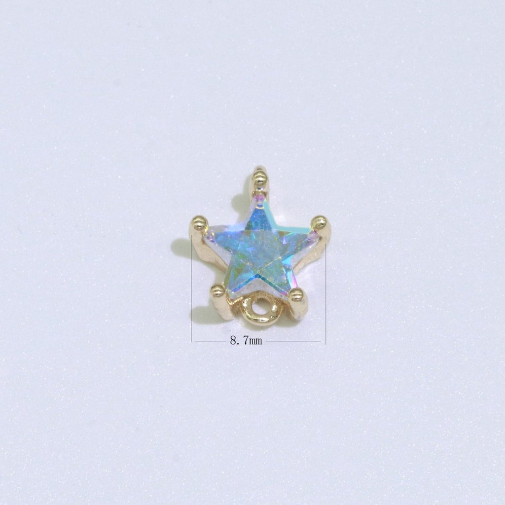 Mini Star Cz Charm connector for earring necklace supply F-835 - DLUXCA