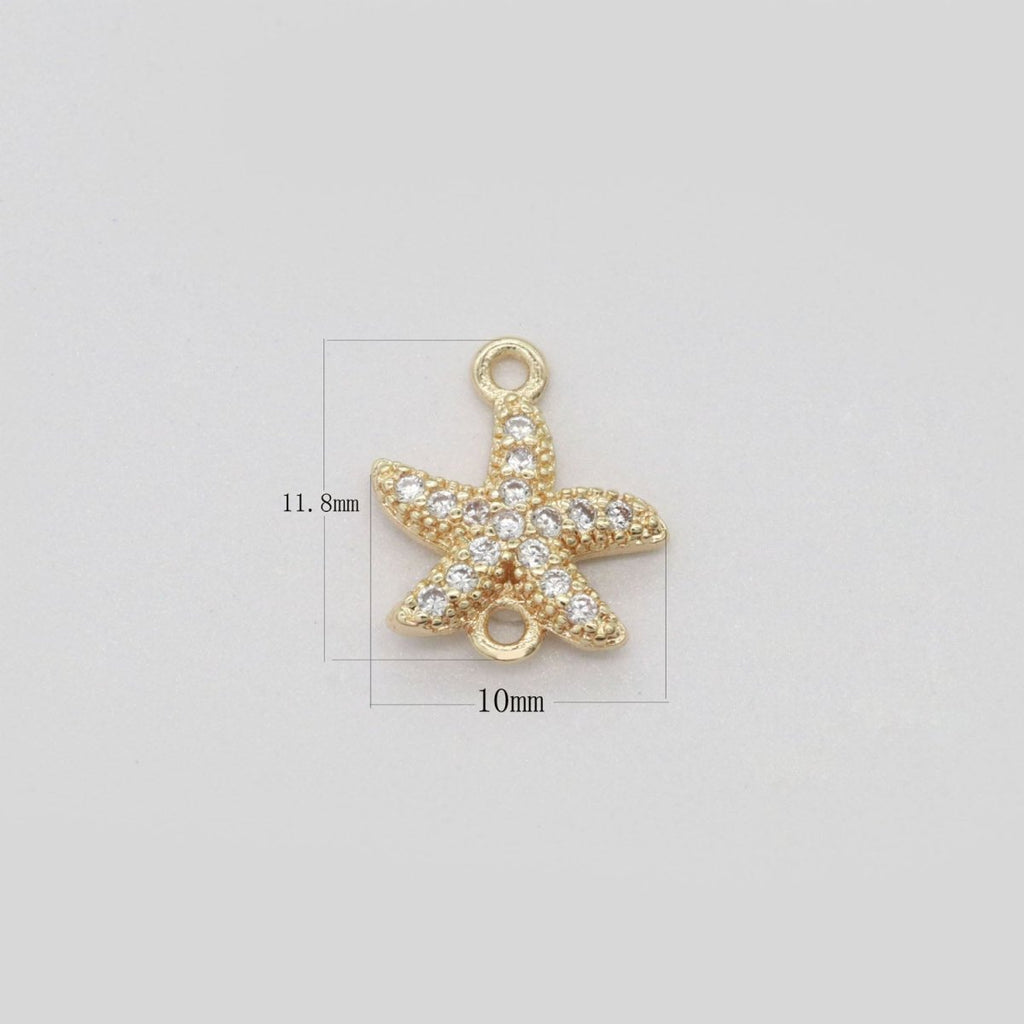 Mini Star Fish Charm Connector for Bracelet Earring Necklace Link Connector F-834 - DLUXCA