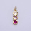 Mini Three Little Stone Charm Cubic Zirconia for Add on Charm AC662 AC663 - DLUXCA