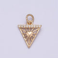 Mini Triangle Charm with Heart Pendant Love Jewelry Add on Charm for Necklace Bracelet Earring N-284 - DLUXCA
