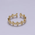 Minimalist 24K Gold plated Geometric Abstract Bubble Adjustable Ring S-362 - DLUXCA
