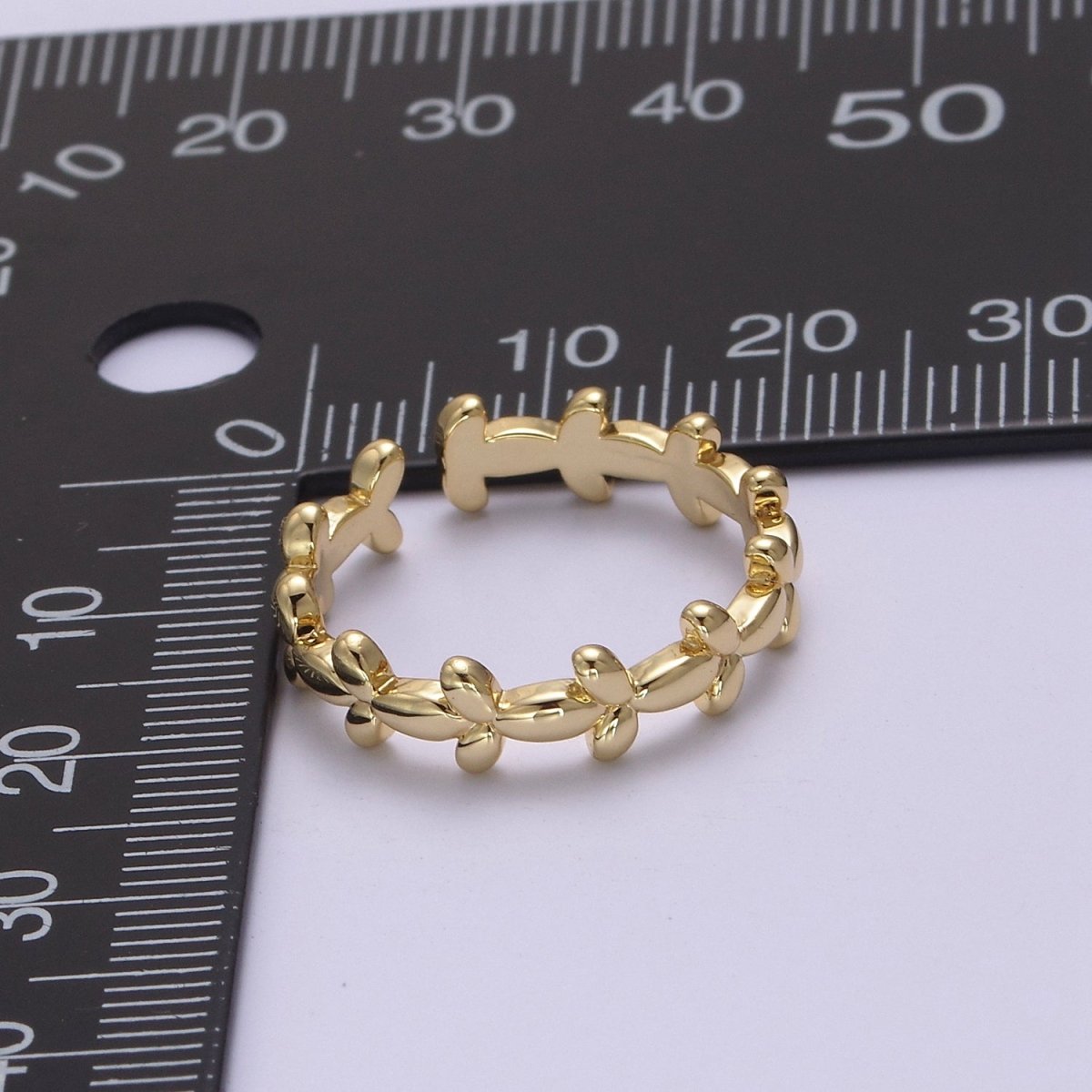 Minimalist 24K Gold plated Geometric Abstract Bubble Adjustable Ring S-362 - DLUXCA
