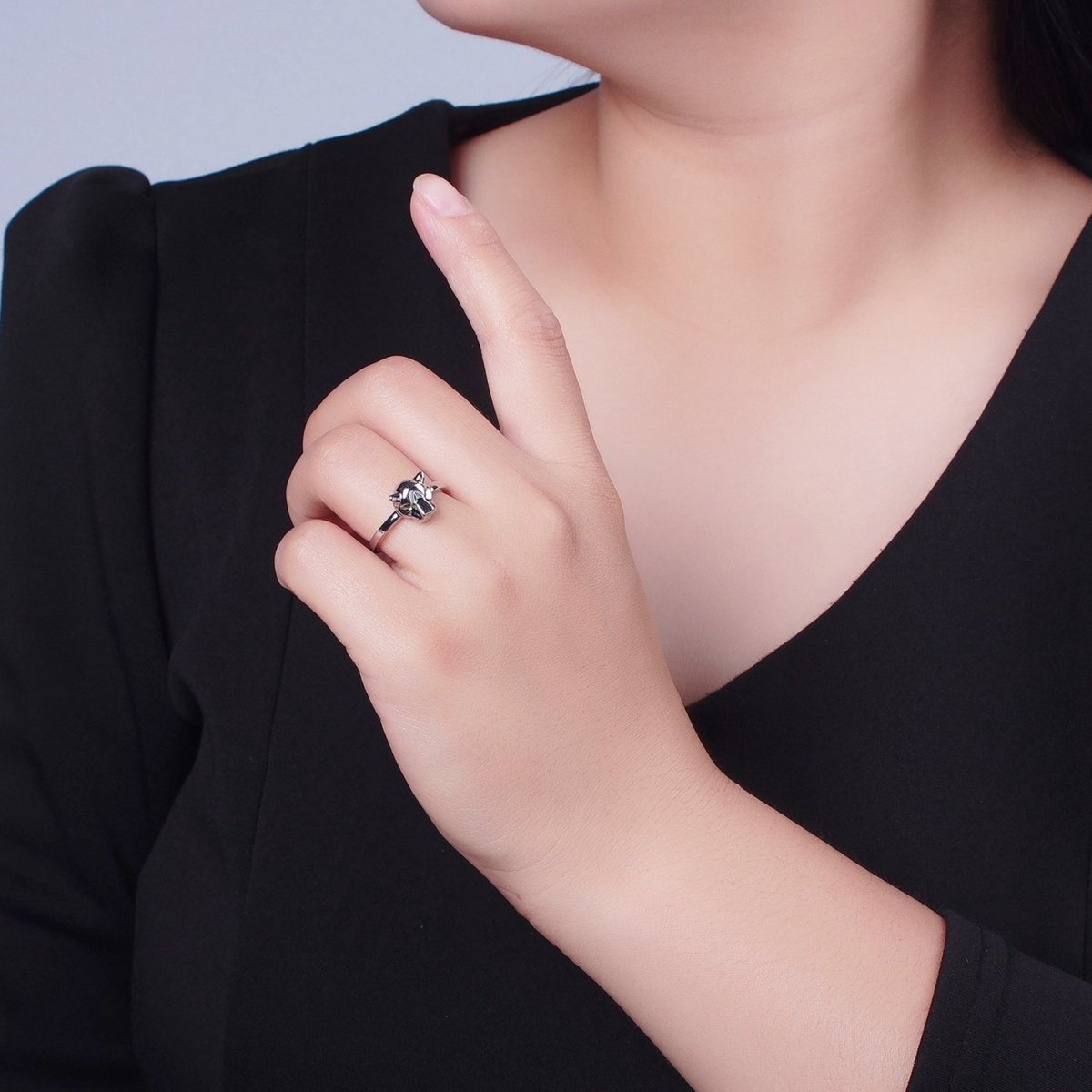 Minimalist 24K Gold plated Jungle Panther Ring in Gold & Silver O-796 O-797