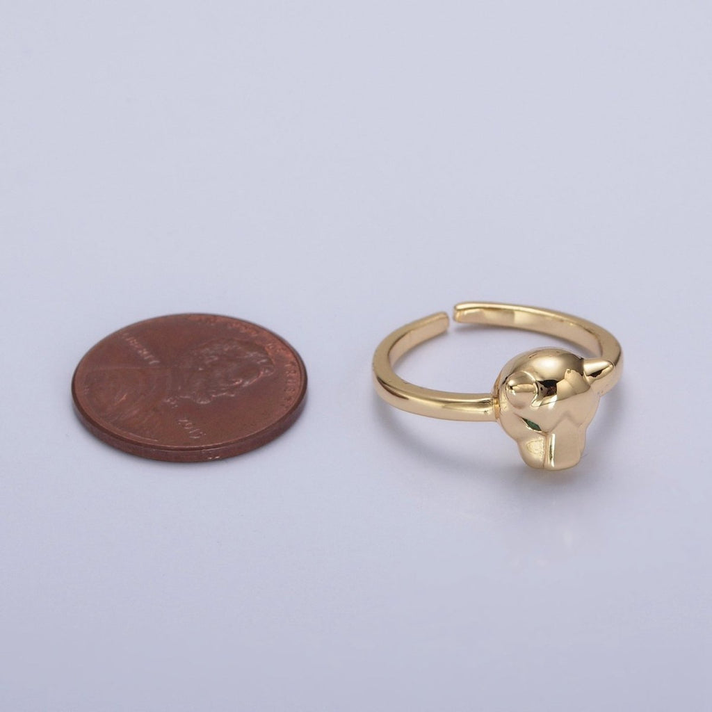 Minimalist 24K Gold plated Jungle Panther Ring in Gold & Silver O-796 O-797