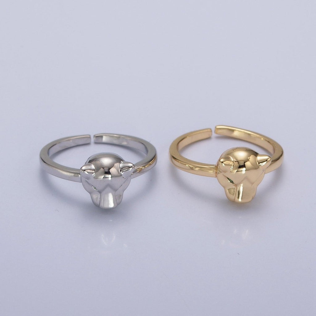 Minimalist 24K Gold plated Jungle Panther Ring in Gold & Silver O-796 O-797