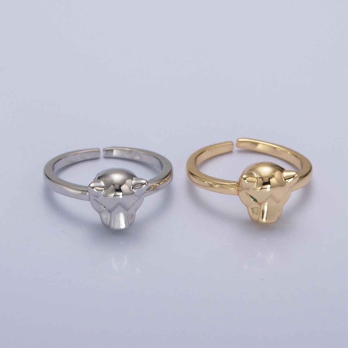 Minimalist 24K Gold plated Jungle Panther Ring in Gold & Silver O-796 O-797