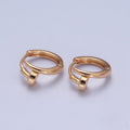 Minimalist 24K Gold plated Needle Earring Huggie Hoop Earrings P-403 - DLUXCA