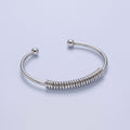 Minimalist 24K Gold plated Spiral Bangle Bracelet in Gold & Silver | WA-984 WA-985 Clearance Pricing - DLUXCA