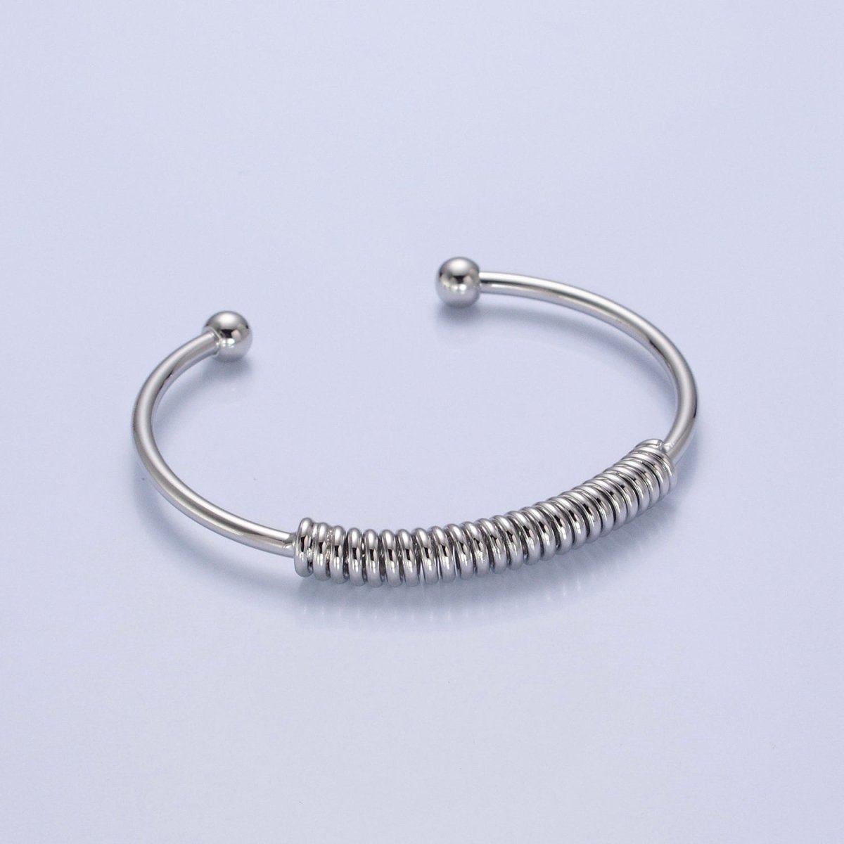 Minimalist 24K Gold plated Spiral Bangle Bracelet in Gold & Silver | WA-984 WA-985 Clearance Pricing - DLUXCA