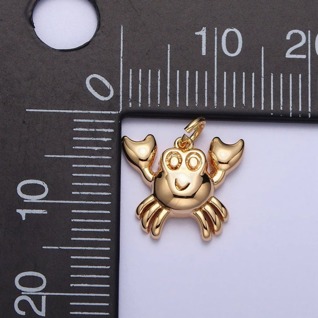 Minimalist Crustacean Crab Animal Add-On Charm in Gold & Silver | AC189