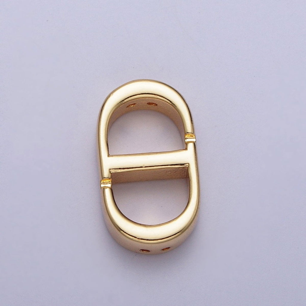 Minimalist Gold D Tablet Oblong Rectangular Spacer Beads | Z-280 - DLUXCA