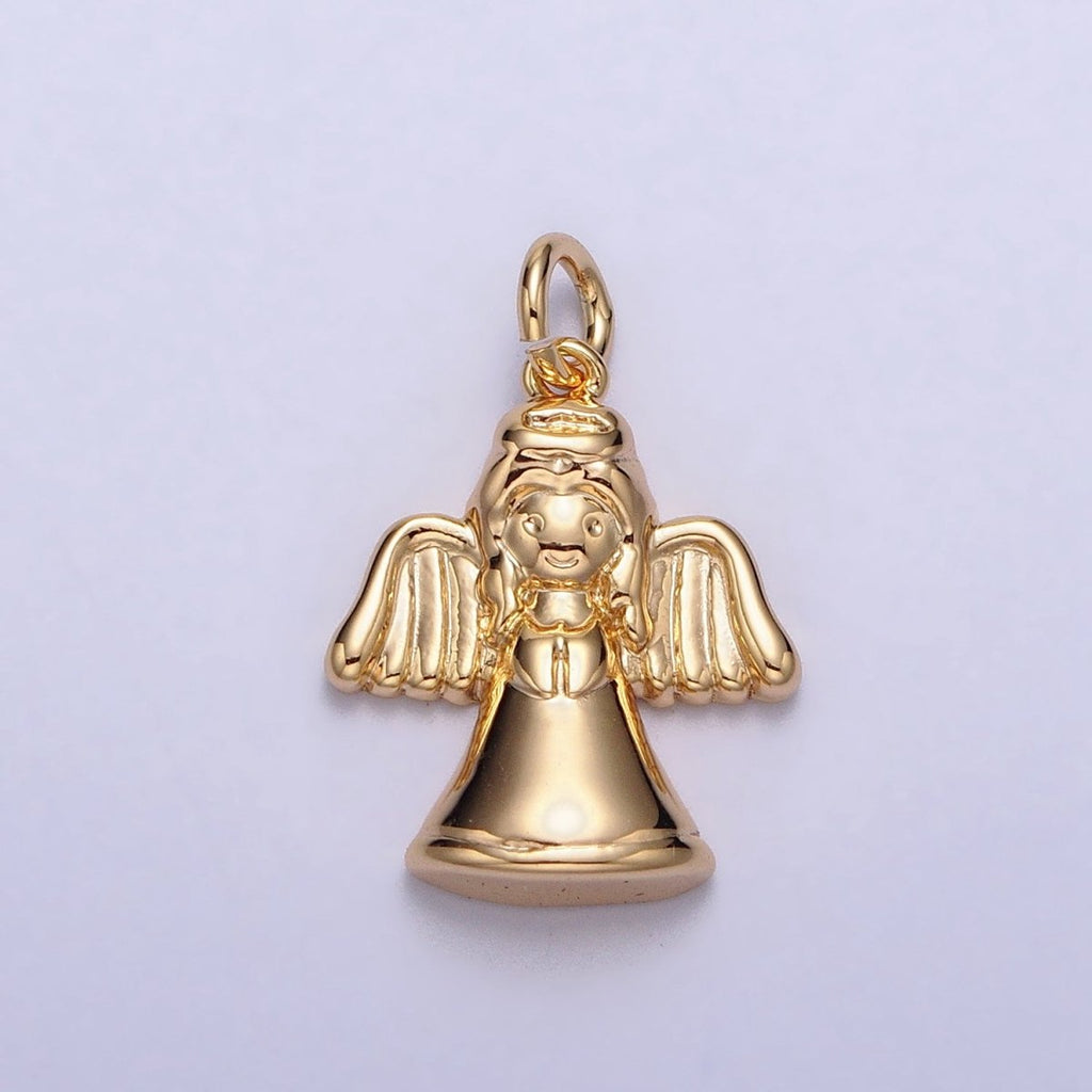 Minimalist Guardian Praying Angel Charm in Gold & Silver | AC199