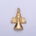 Minimalist Guardian Praying Angel Charm in Gold & Silver | AC199